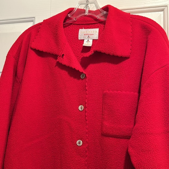 Fuzzy, button up shirt jacket - Picture 2 of 7